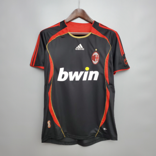 Camiseta retro AC Milan negra 2006-2007 tercera equipacion