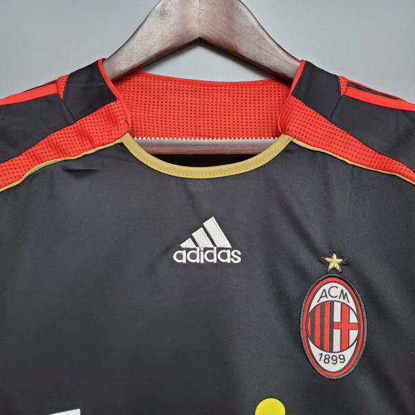 Camiseta retro AC Milan negra 2006-2007 cuello