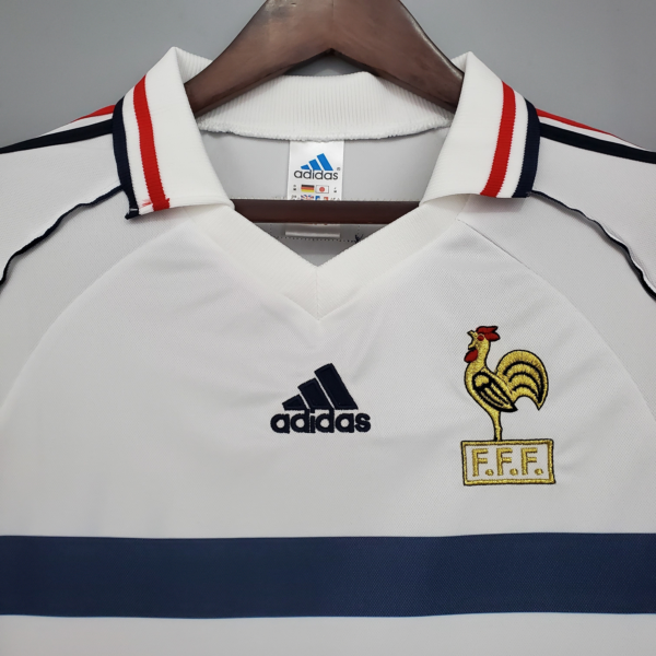 Camiseta retro blanca Francia 1998 cuello-1