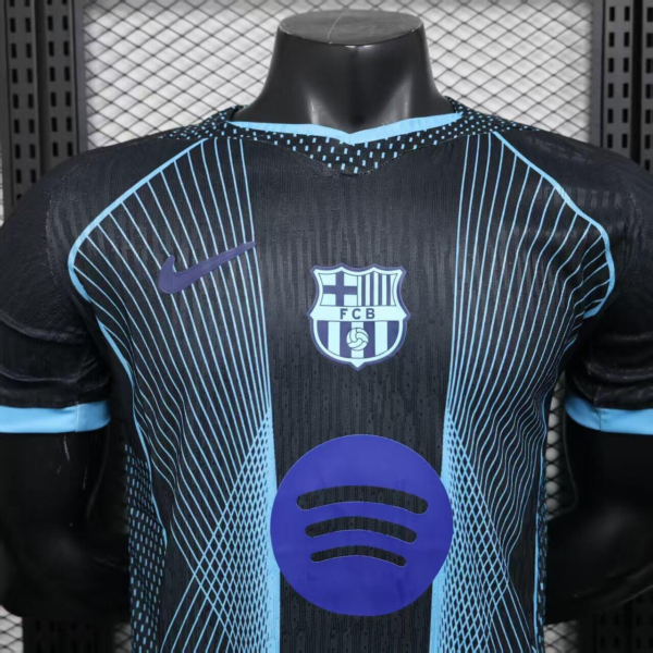 Camiseta FC Barcelona negro-celeste 2025-2026 cuello