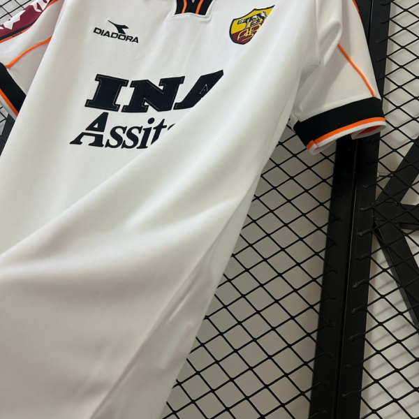 Camiseta blanca AS Roma 1998-1999 lateral