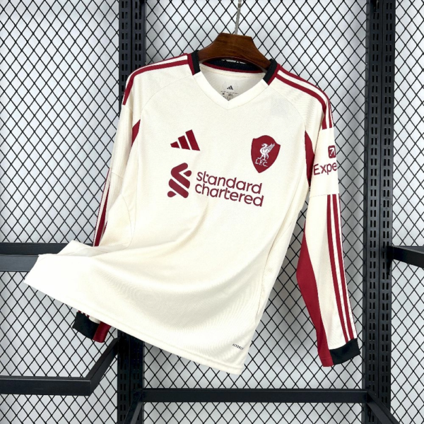 Camiseta blanca Liverpool manga larga 2025-2026