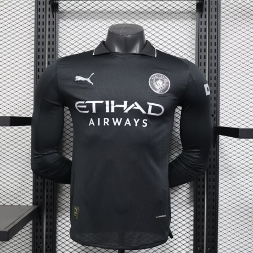 Camiseta negra Manchester City manga larga 2025-2026