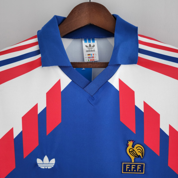 Camiseta retro Francia Éric Cantona 1988-1990 cuello