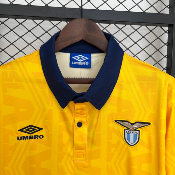 Camiseta retro amarilla Lazio 1992-1994 cuello