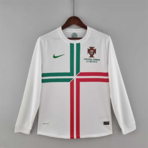 Camiseta retro blanca Portugal manga larga 2012