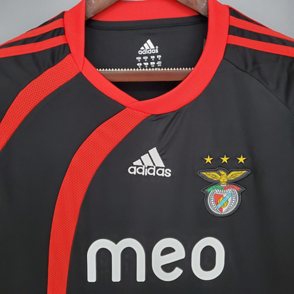 Camiseta retro negra Benfica 2009-2010 cuello