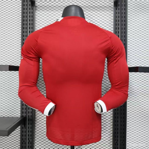 Camiseta roja Liverpool manga larga 2025-2026 dorsal