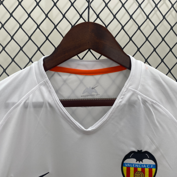 camiseta Retro Valencia CF 2006-2007 Blanco cuello