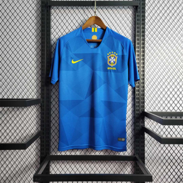 Camiseta Retro Azul Brasil 2018 Segunda Equipacion 1
