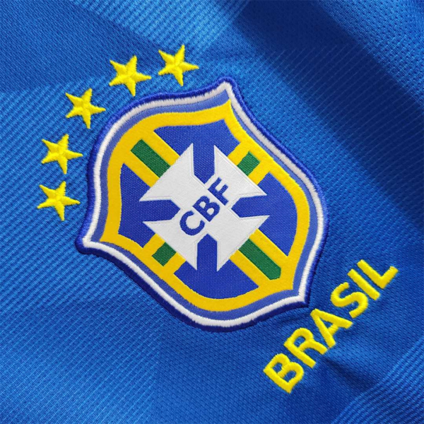 Camiseta Retro Azul Brasil 2018 Segunda Equipacion