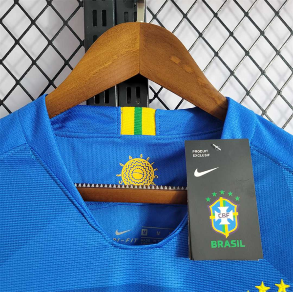 Camiseta Retro Azul Brasil 2018 Segunda Equipacion