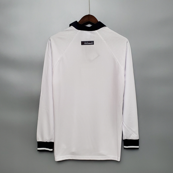 Camiseta Retro Inglaterra Blanco 1998 Manga Larga dorsal