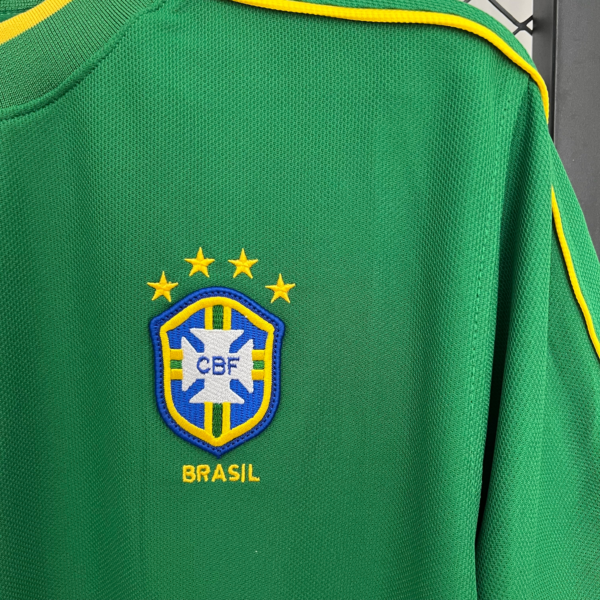 Camiseta Verde Brasil 1998-2000 portero escudo
