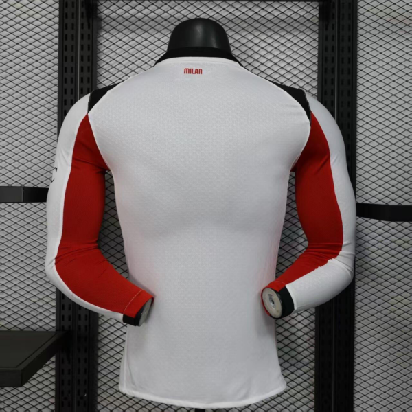 Camiseta blanca AC Milan 2025-2026 manga larga dorsal