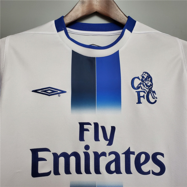 Camiseta blanca Chelsea manga larga 2003-2005 escudo