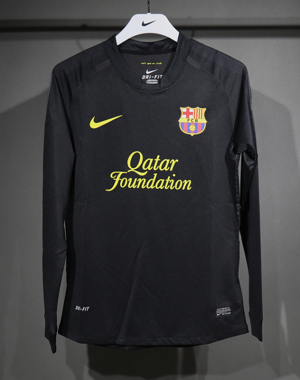 Camiseta negra FC Barcelona manga larga 2011-2012