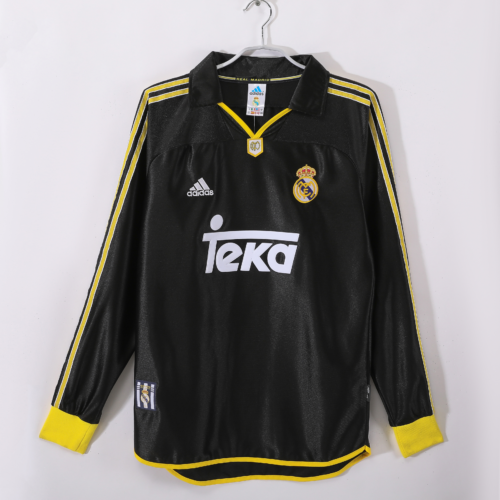Camiseta negra Real Madrid 1999-2001 manga larga