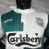 Camiseta retro Liverpool verde-blanco 1995-1996 cuello