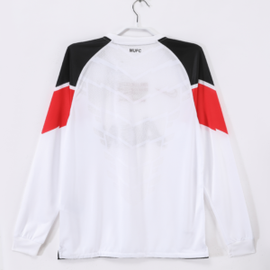 Camiseta retro Manchester United blanca 2010-2011 manga larga dorsal