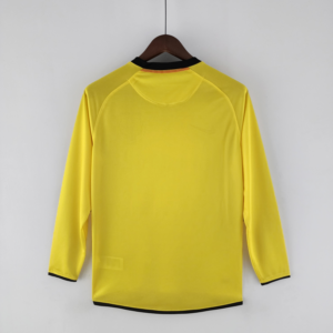 Camiseta retro amarilla FC Barcelona 2008-2009 manga larga dorsal