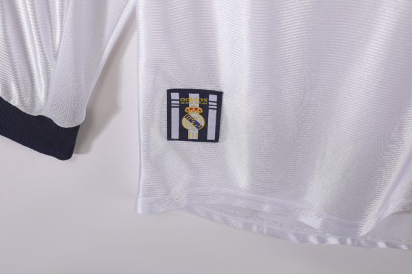 Camiseta retro blanca Real Madrid 1999-2000 manga larga etiqueta
