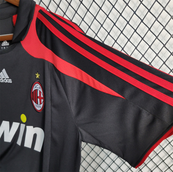 Camiseta retro negra AC Milan 2007-2008 manga