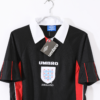 Camiseta retro seleccion Inglaterra negra 1998 cuello