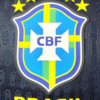 Camiseta azul Brasil Mundial 2026 escudo