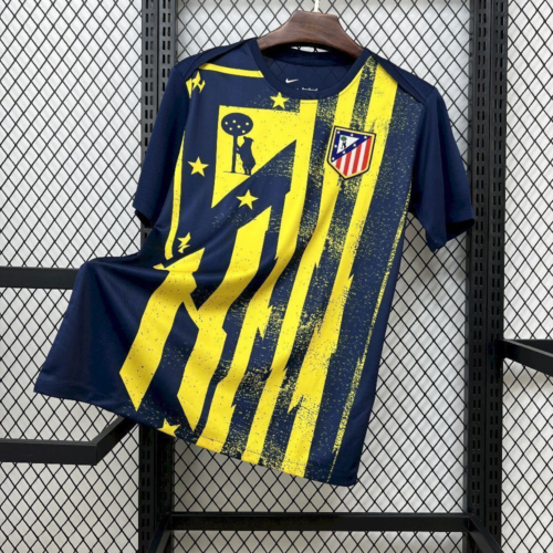 Nueva Camiseta Atletico Madrid 2025-2026 Amarilla cuello