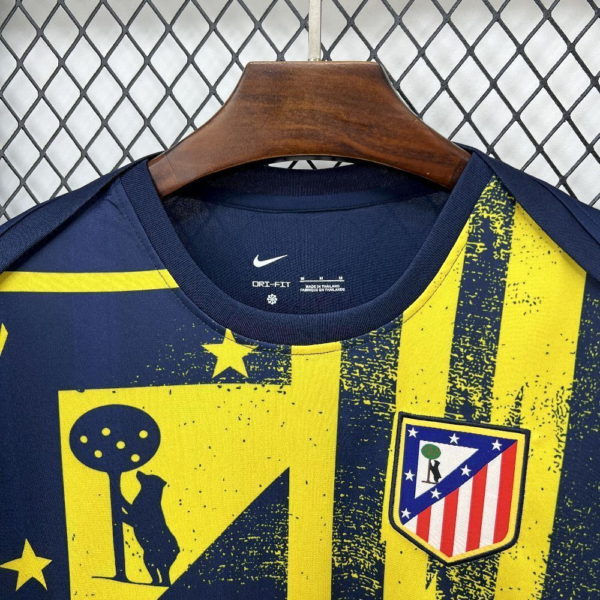 Nueva Camiseta Atletico Madrid 2025-2026 Amarilla cuello