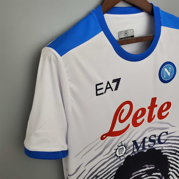 Camiseta Napoli Maradona 2020-2021 Blanco hombro