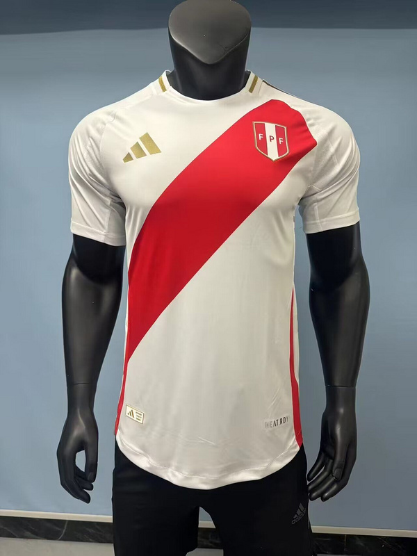 Camiseta Peru roja-blanca 2024-2025