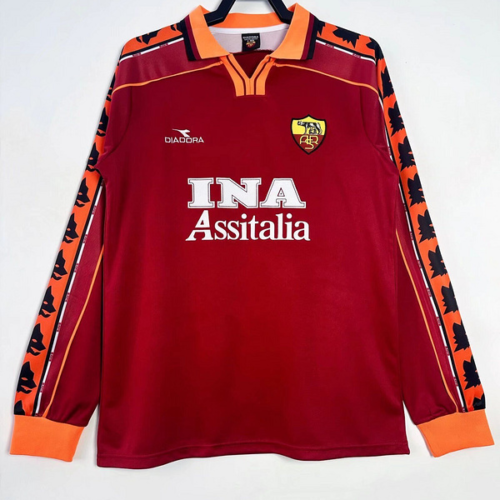 Camiseta Retro AS Roma Totti 1998-1999 Capitan Manga Larga