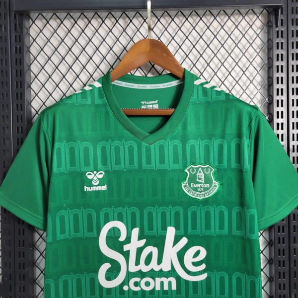 Camiseta Everton 2023-2024 Verde Esmeralda cuello