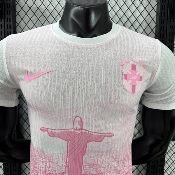 Camiseta seleccion Brasil rosa 2025-2026 cuello
