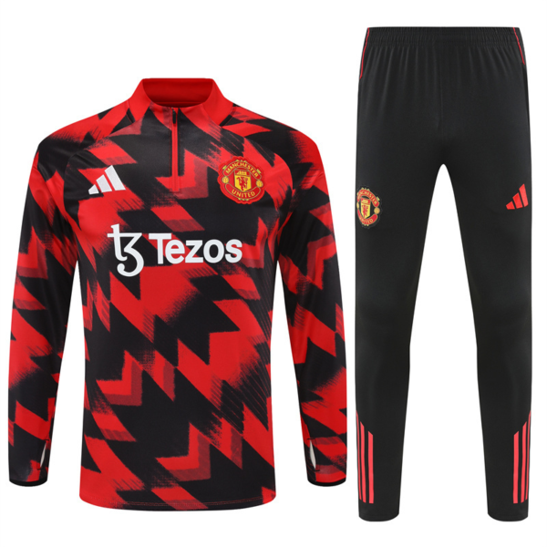 Conjunto Chandal niño-adulto Rojo-Negro Manchester United 2025-2026