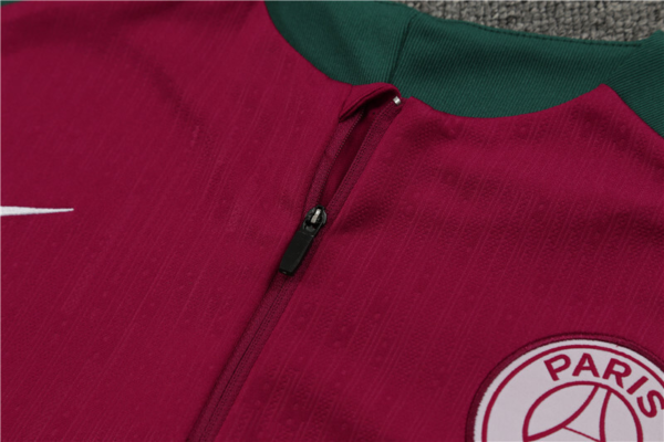 Conjunto Chandal niño-adulto Rojo PSG 2024-2025 cuello