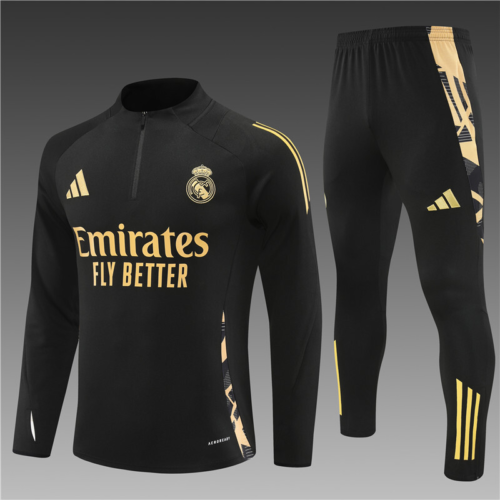 Conjunto chandal niño-adulto Negro Real Madrid 2024-2025