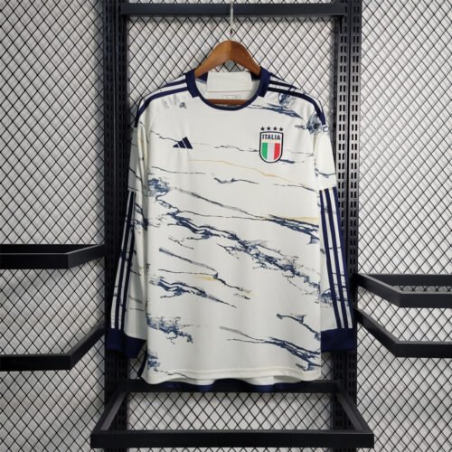 Camiseta Italia Chiesa 2023 Blanco Manga larga