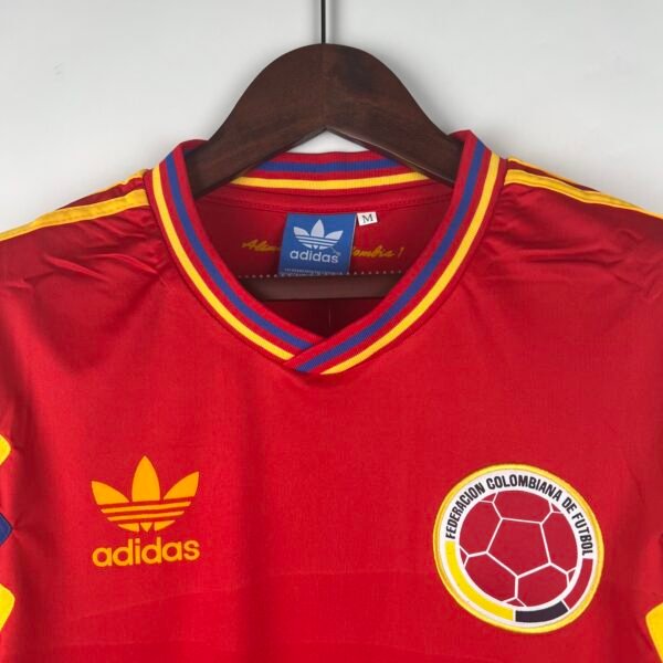 Camiseta Retro Colombia 1990 Roja cuello