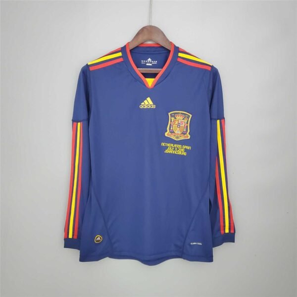 Camiseta Retro España Campeon 2010 Azul Manga Larga