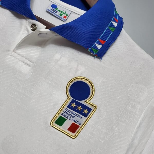 Camiseta Retro Italia Blanco 1994 Baggio escudo