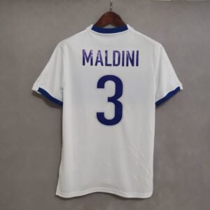 Camiseta Retro Italia Blanco 1998-2000 Maldini dorsal