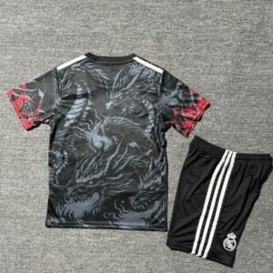 Conjunto niño Real Madrid Dragon negro 2025-2026 dorsal