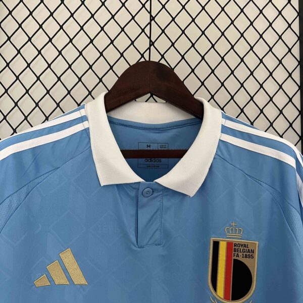 Camiseta Bélgica Eurocopa 2024 Celeste cuello