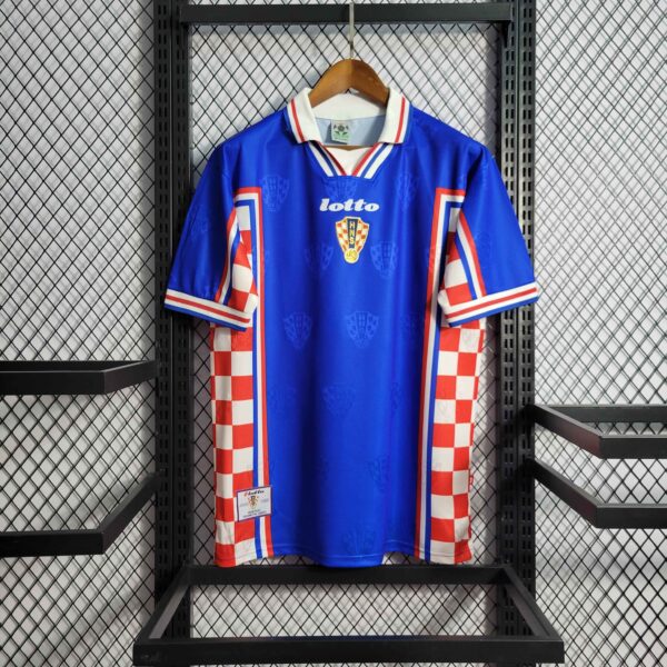 Camiseta Retro Croacia Mundial 1998 Azul