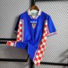 Camiseta Retro Croacia Mundial 1998 Azul lateral