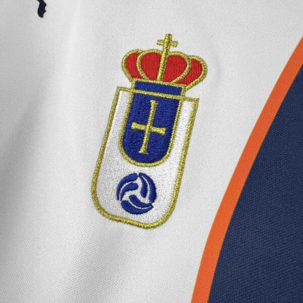Camiseta Retro Real Oviedo OLI 2000-2001 Blanco escudo